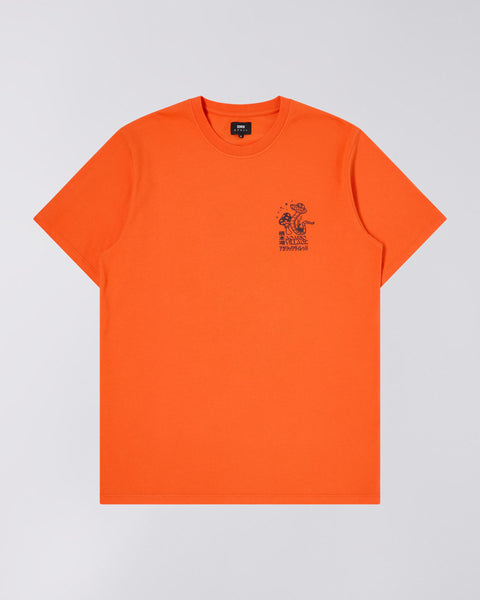 Edwin Agaric Village T-Shirt Tangerine Tango Garment Washed