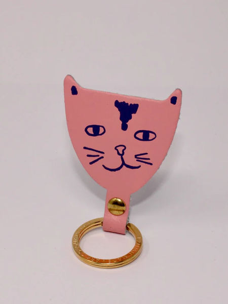 Ark Colour Design Cat Key Fob - Pale Pink