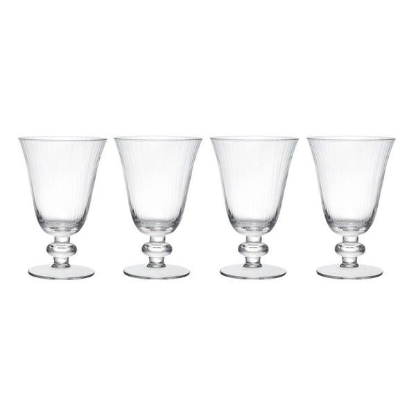 Distinctly Living Set Of 4 Crystal Glass Wine Glasses