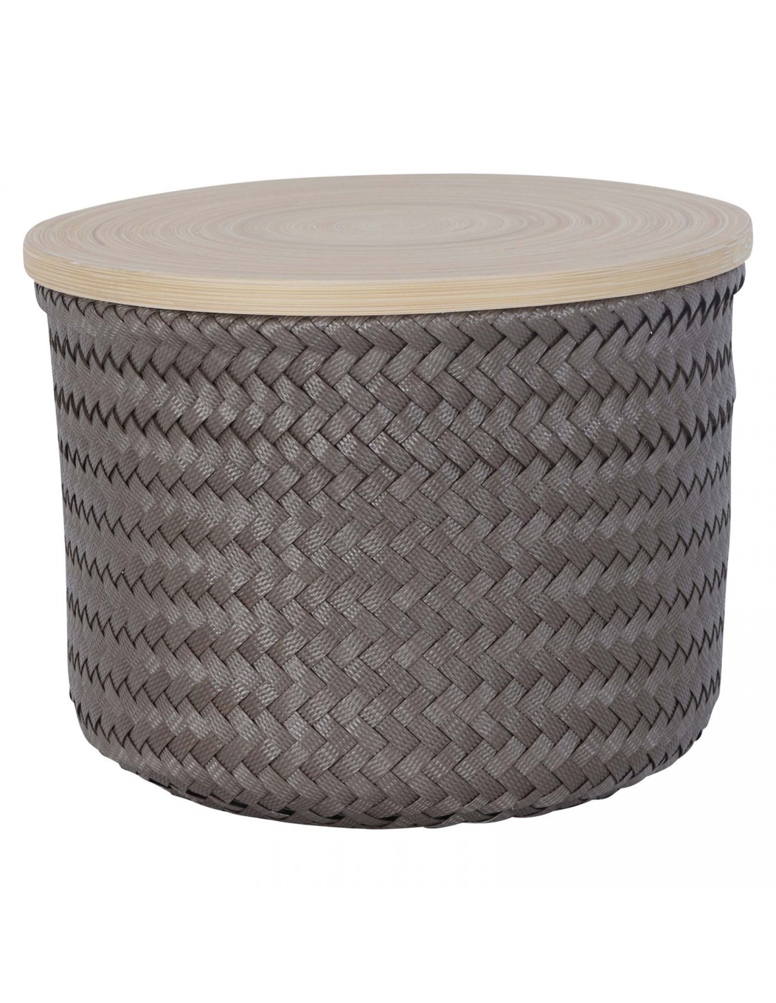Handed By  Small Taupe Wonder High Round Storage Basket