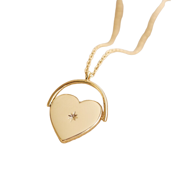 Lisa Angel Lisa Angel Spinning Heart Necklace In Gold