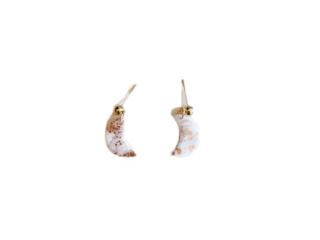 Kismet Klay Mini Moon Rose Gold Foil Earrings