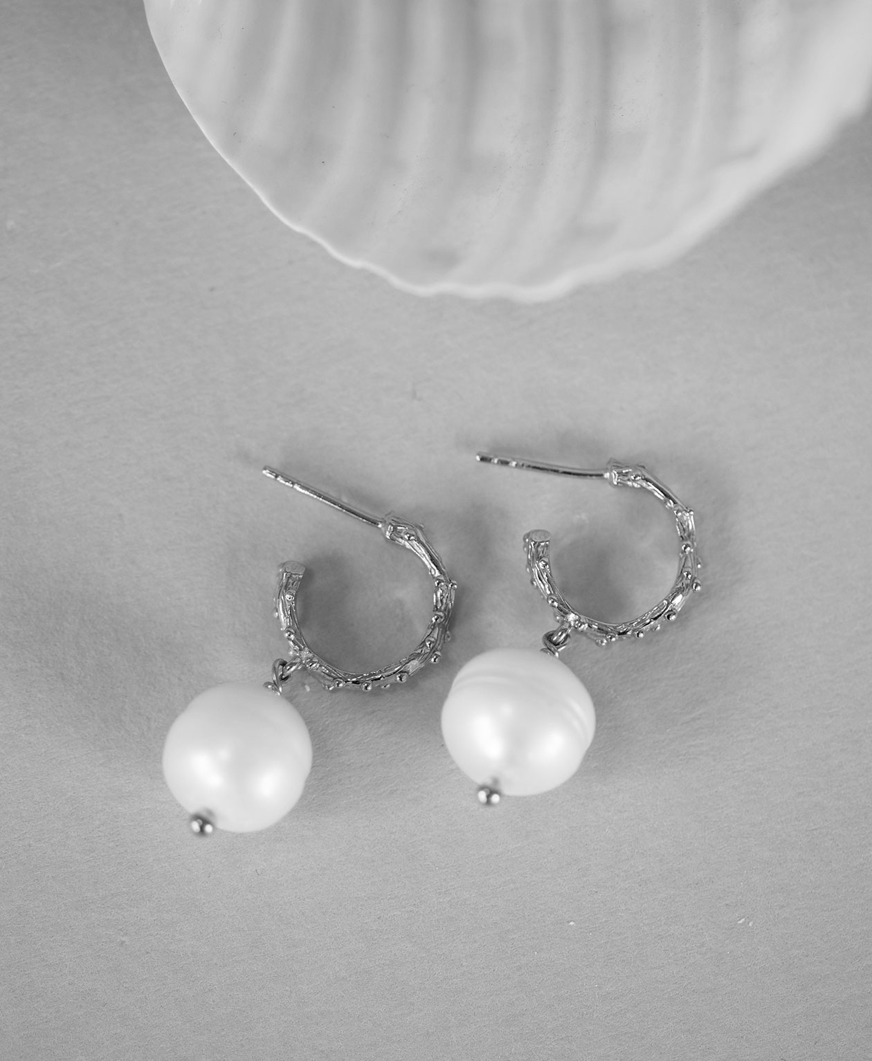 Zoe and Morgan  Asahan Silver Pearl Earrings