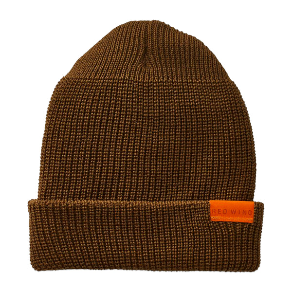 Red Wing Shoes Merino Wool Knit Beanie Hat - Olive
