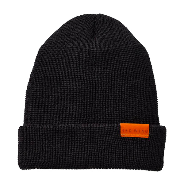Red Wing Shoes Merino Wool Knit Beanie Hat - Black