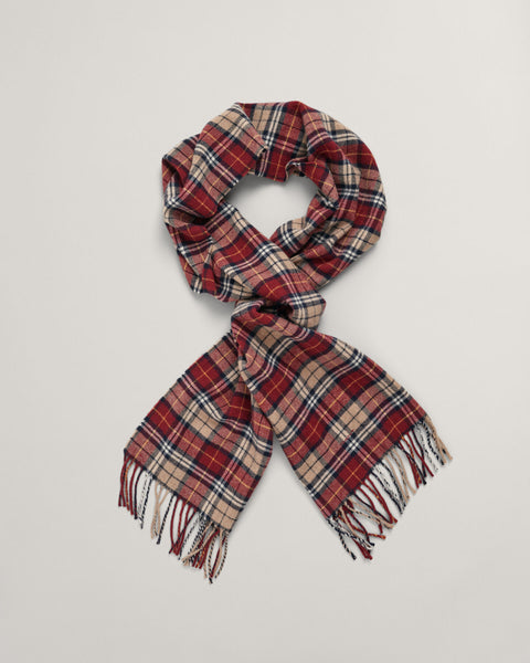 Gant Plumped Red Multi Check Scarf 9920204 604