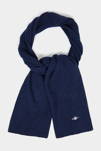 Gant Marine Blue Shield Wool Knit Scarf 9920205 410