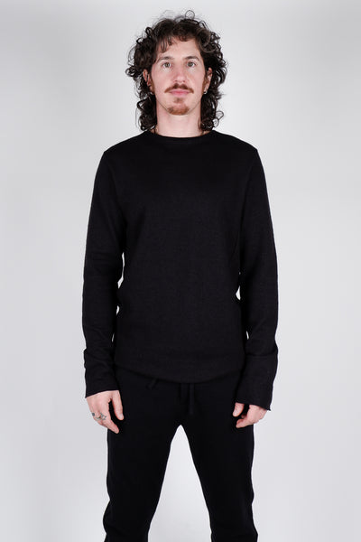Hannes Roether Boiled Wool Sweatshirt Black