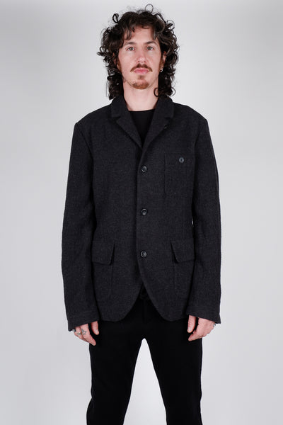 Hannes Roether Mixed Wool Blazer Charcoal