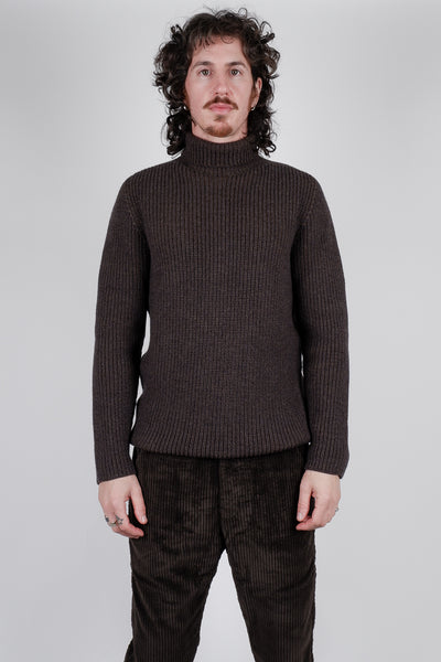 Hannes Roether Mixed Wool Turtle Neck Sweater Grey/Brown
