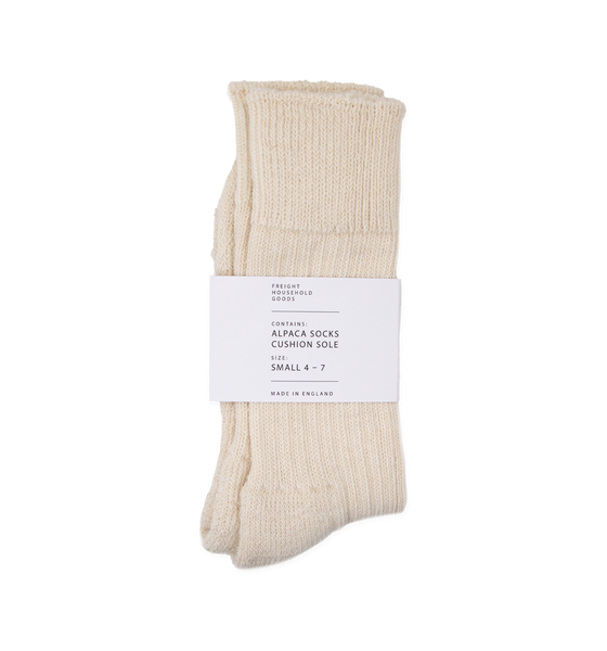 Freight HHG Alpaca Wool Cushion Sole Socks, Cream