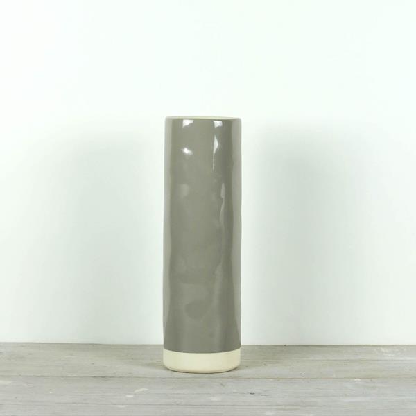 Morgan Wright Also Home Pitka Taupe Tall Cylinder Vase 30 X9cm