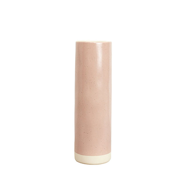 Morgan Wright Also Home Pitka Blush Speckled Tall Cylinder Vase 30x9cm