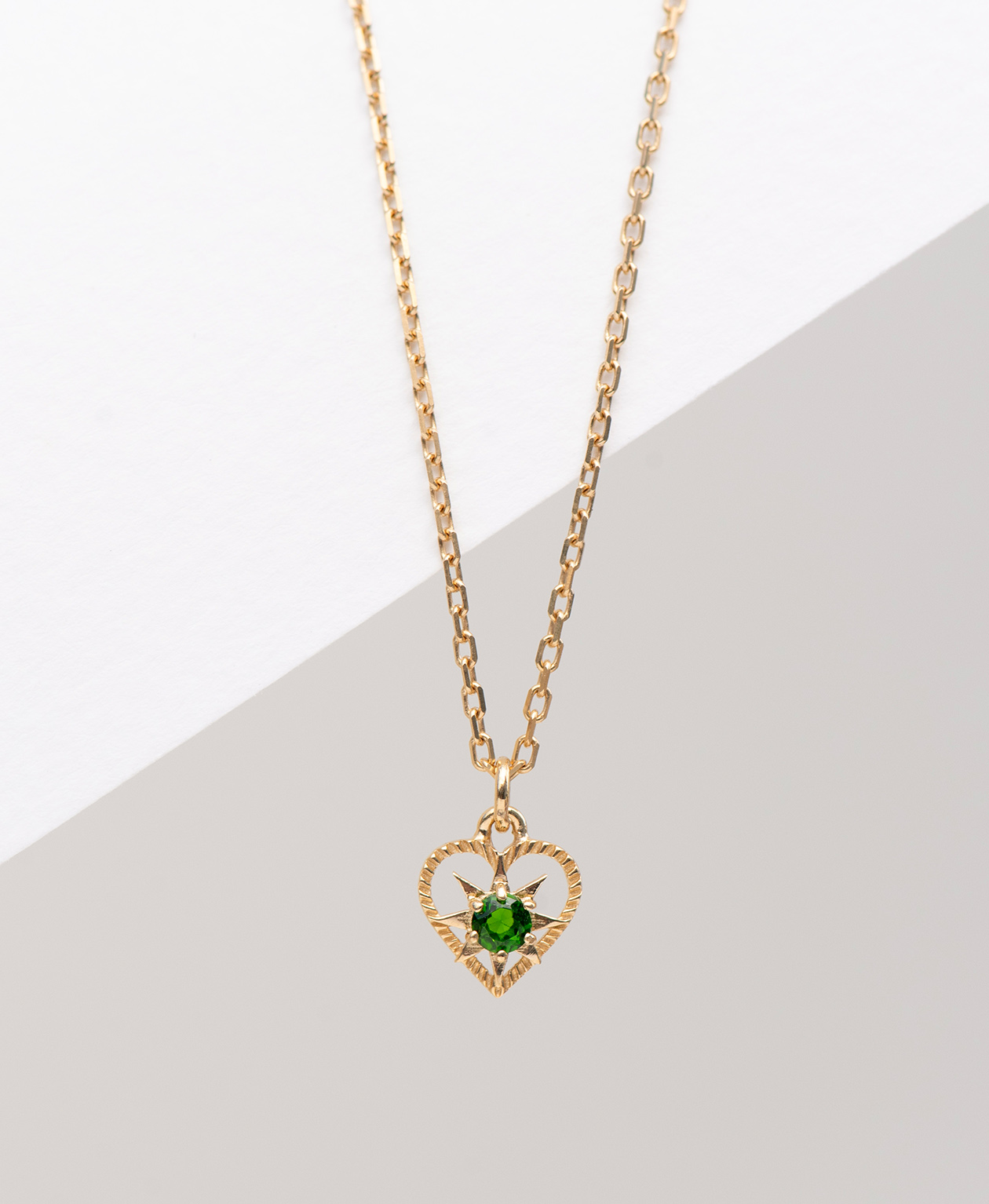 Zoe and Morgan  Kind Heart Gold Chrome Diopside Necklace