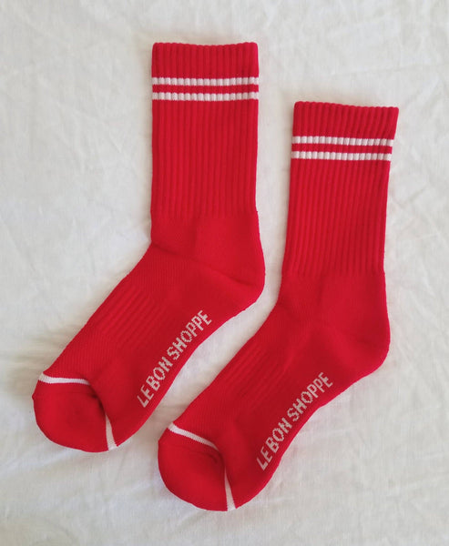 Le Bon Shoppe Boyfriend Socks: Red