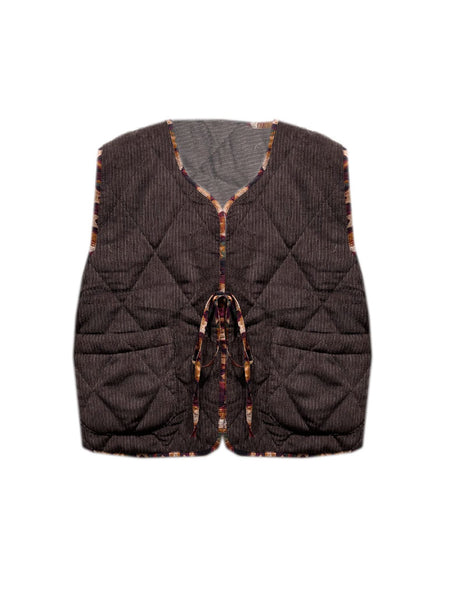 W STUDIO INTUITION Bodil Reversible Gilet - Brown