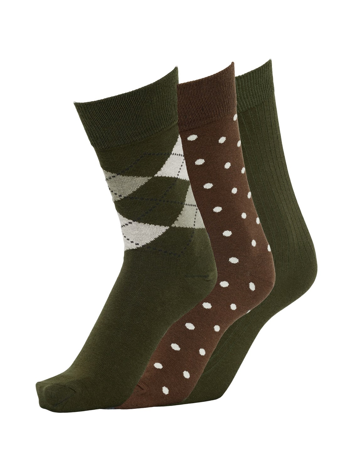 Selected Homme Pack of 3 Ivy Green Socks