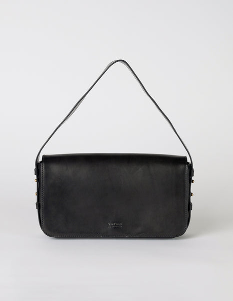 O My Bag  Gina Black Classic Leather Baguette Bag