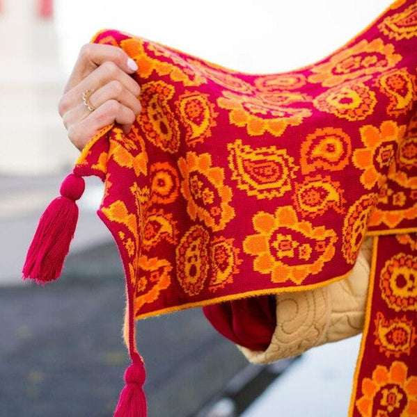 Artisans & Adventurers Paisley Long Knitted Scarf