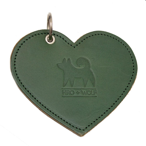 Hiro + Wolf Poo Pouch Heart 'green Leather'