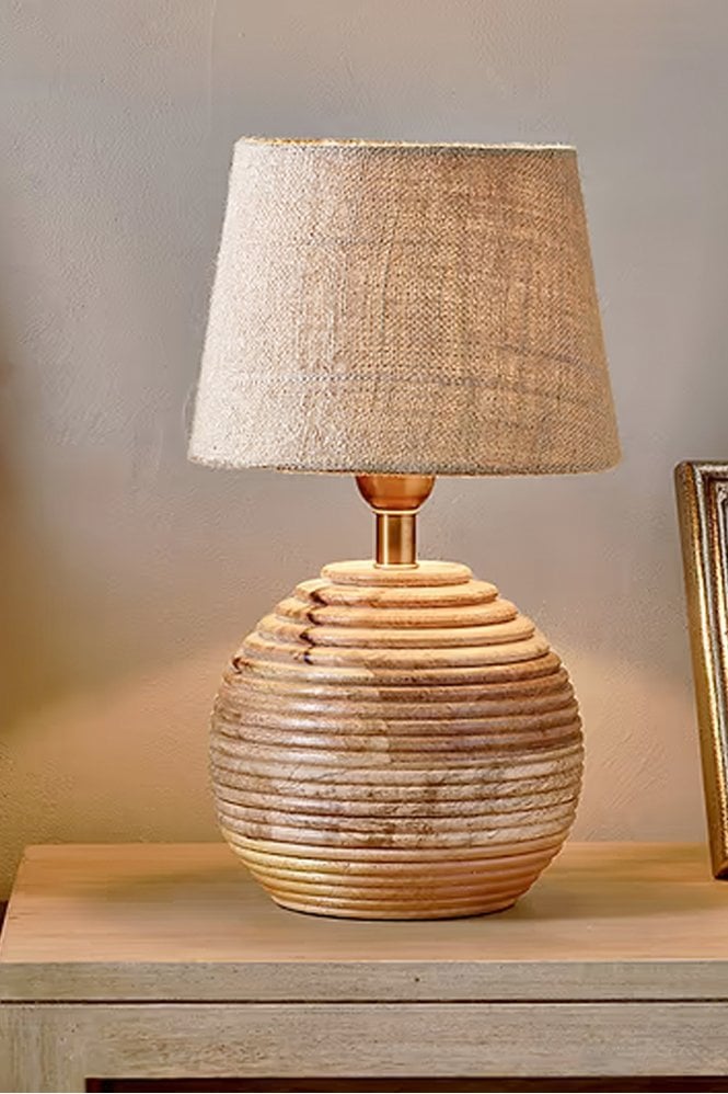 Nkuku Drisana Mango Wood Bedside Table Lamp