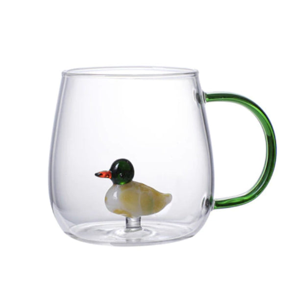 Ivore Animal Shape Glass Cup - Duck