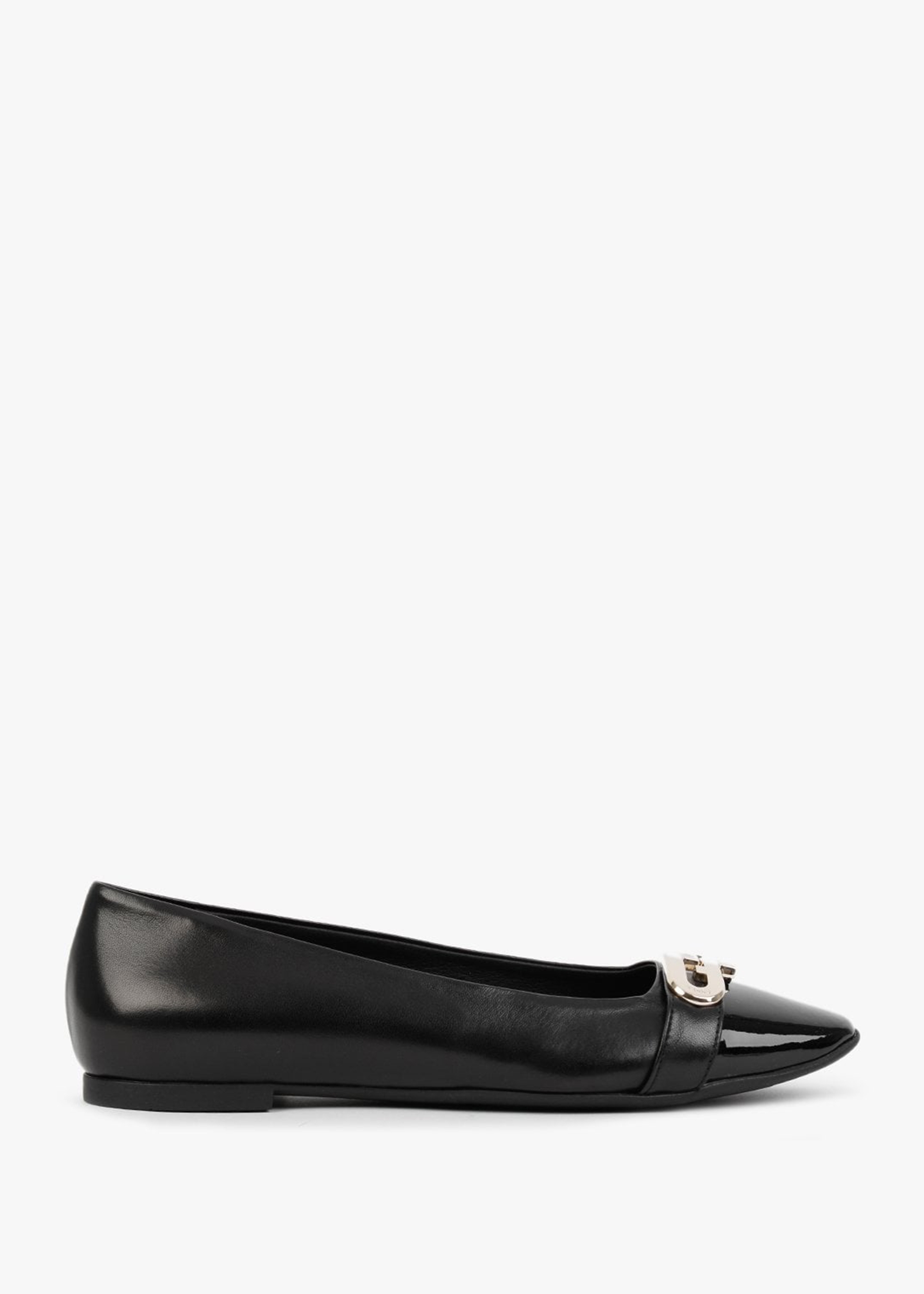 Furla Chain Black Leather Ballerina Pumps