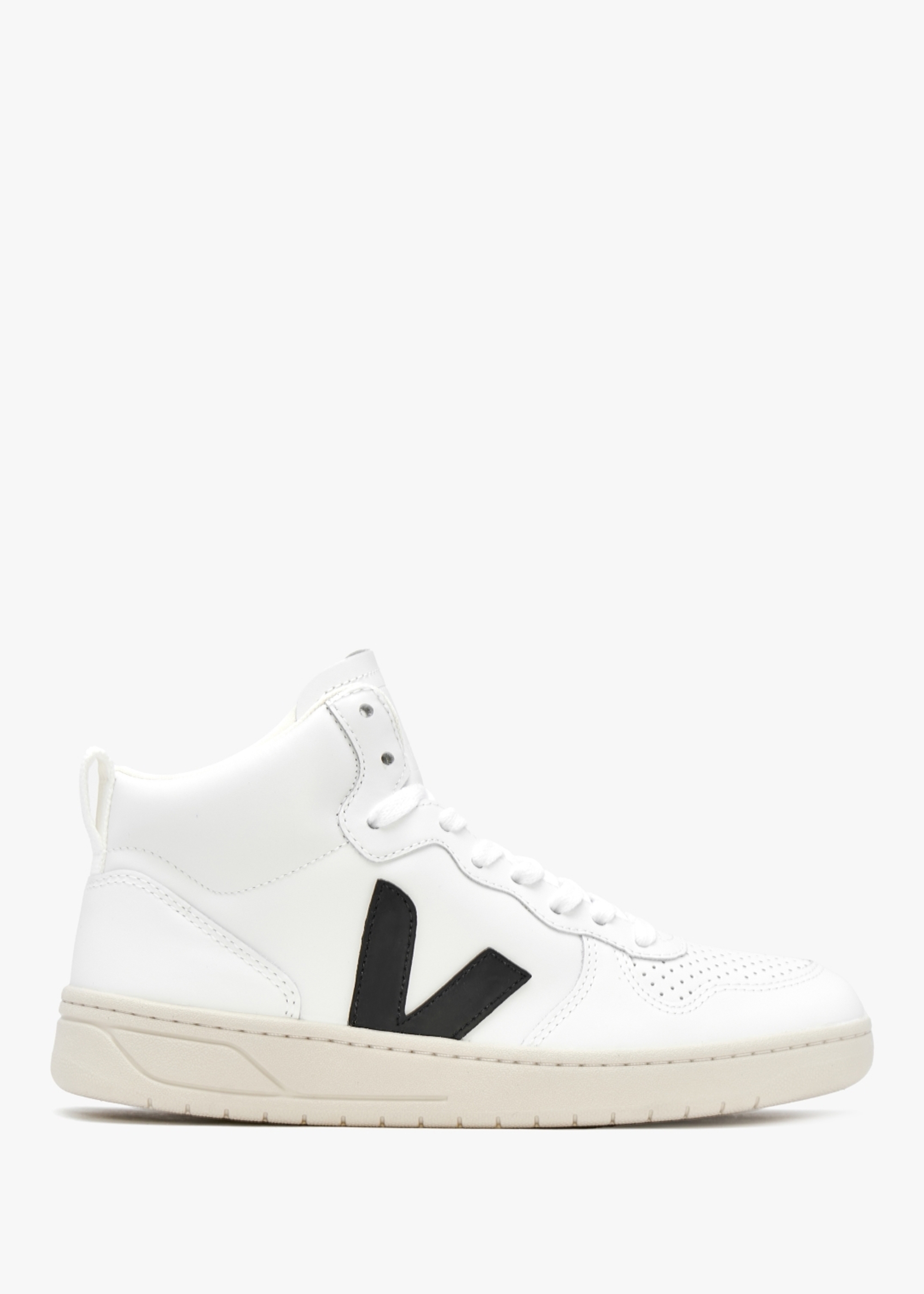 Veja V-15 Leather Extra White Black High-top Trainers