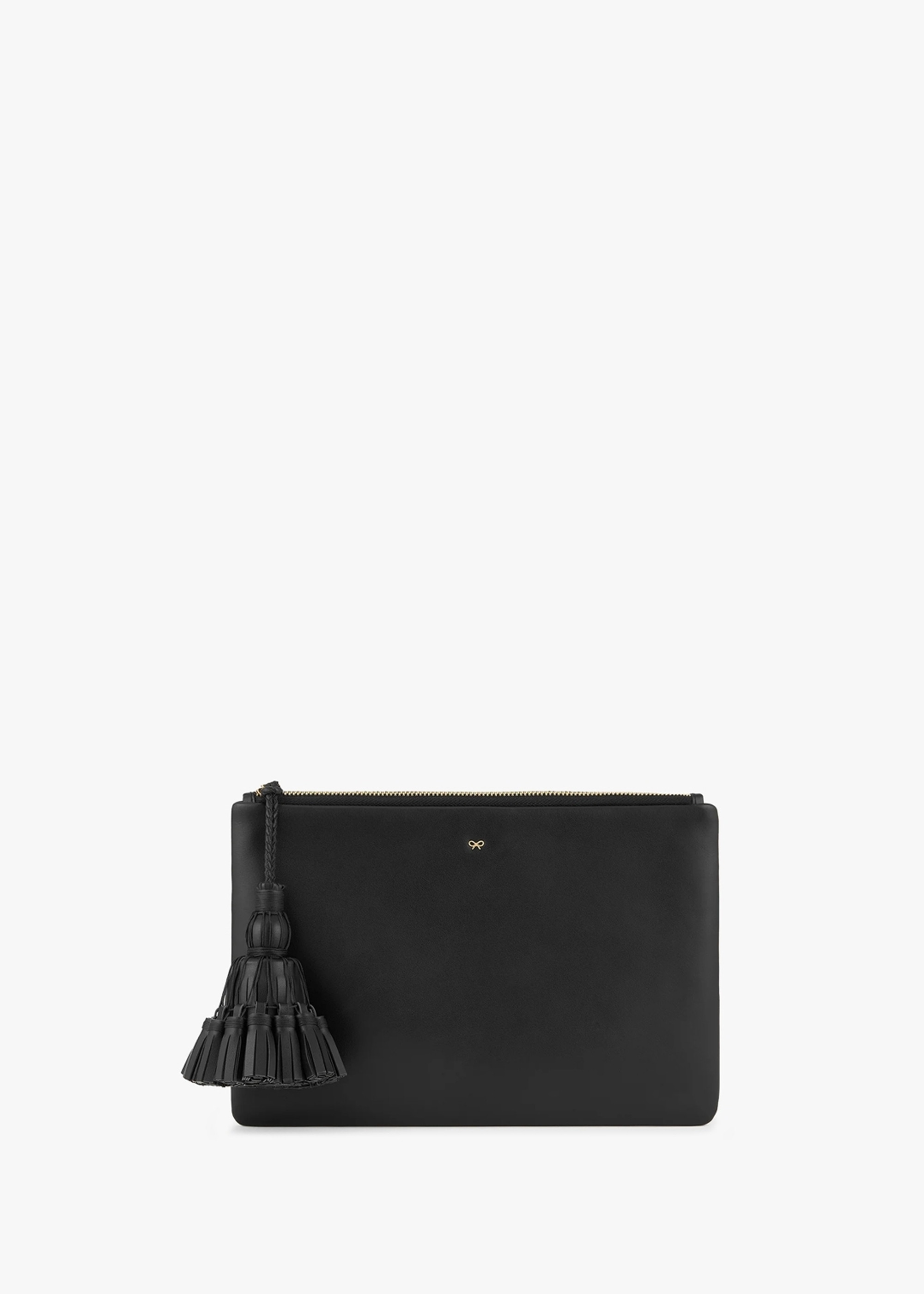 Anya Hindmarch Georgiana Black Leather Cutch Bag