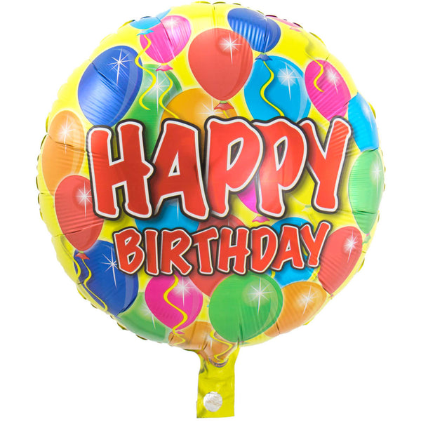 Folat Foil Balloon 'Happy Birthday' Unpacked - 43cm