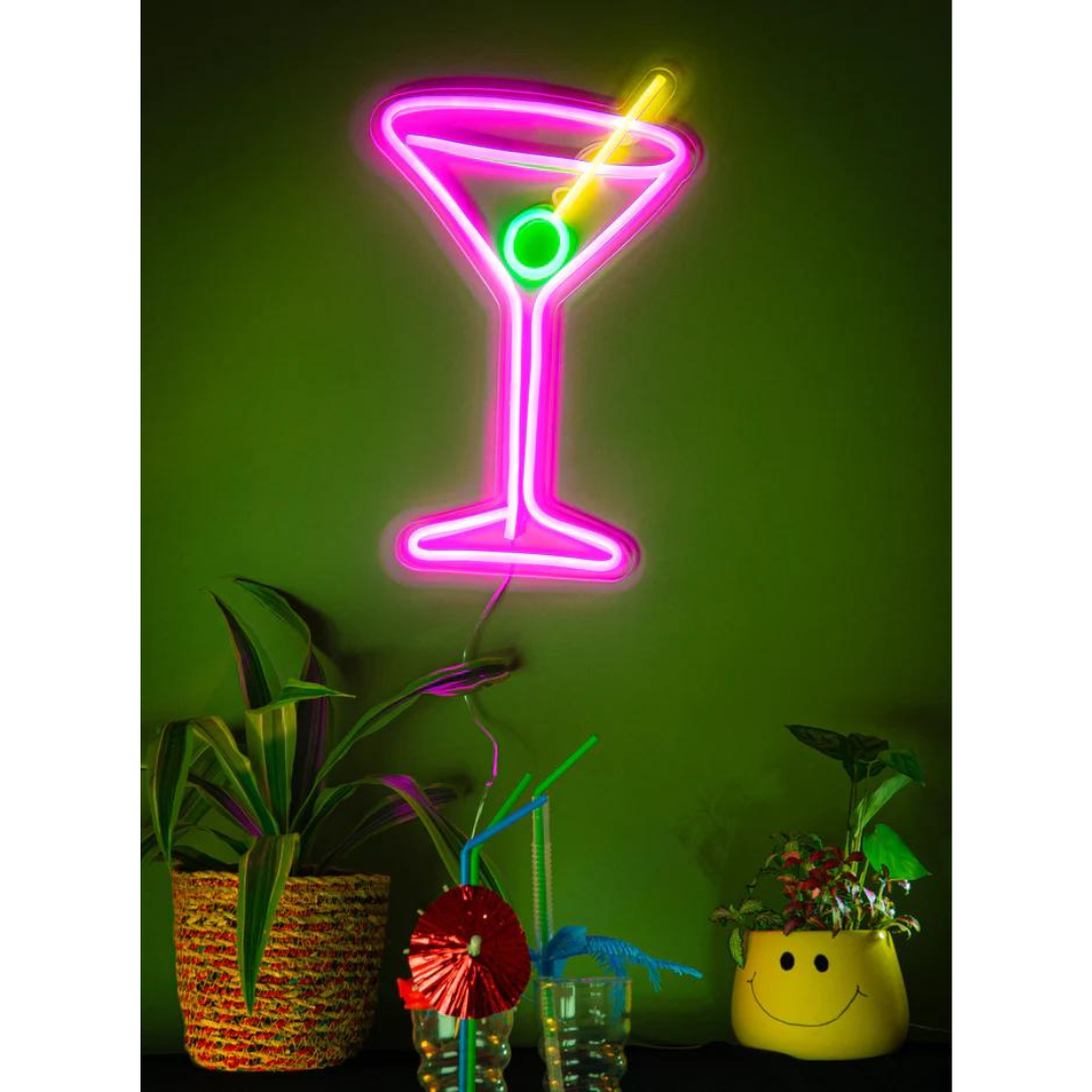 Amber Bright Creations Cocktail Glass LED Neon Sign