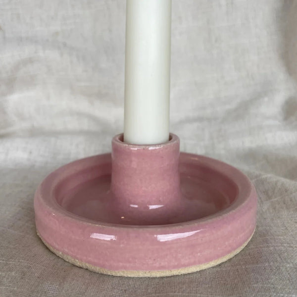 Charlotte Manser Ceramics Light Pink Ceramic Candlestick Holder