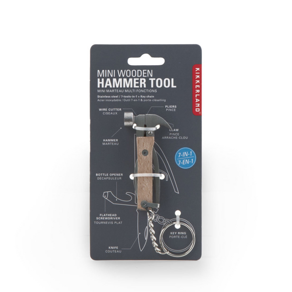 Kikkerland Design Wood Mini Hammer Multi Tool