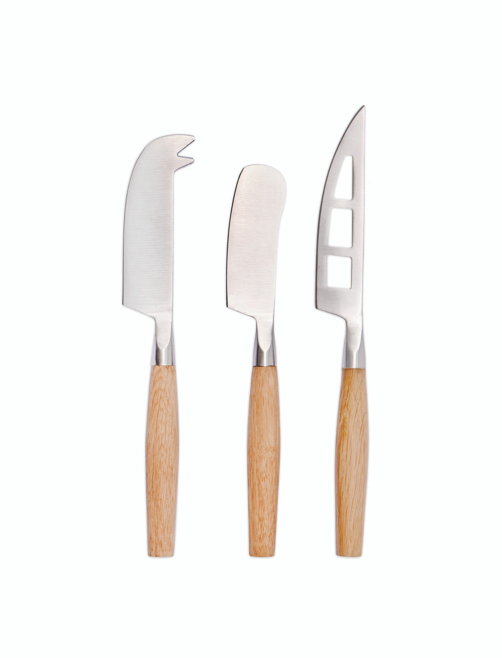 Garden Trading Set of 3 Steel and Oak Cheese Knives