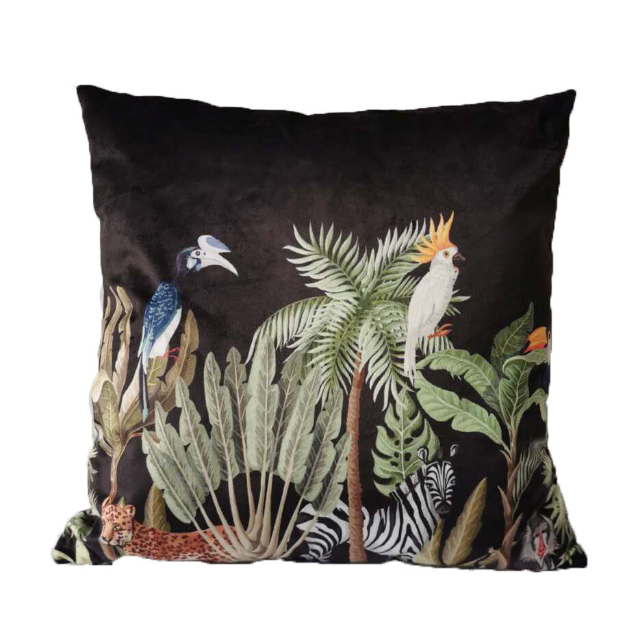 Terra Nomade 45 × 45cm Velvet Cockatoo Printed Cushion 