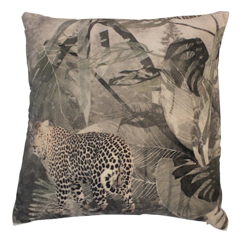 Terra Nomade 45 × 45cm Velvet Panther Printed Cushion 