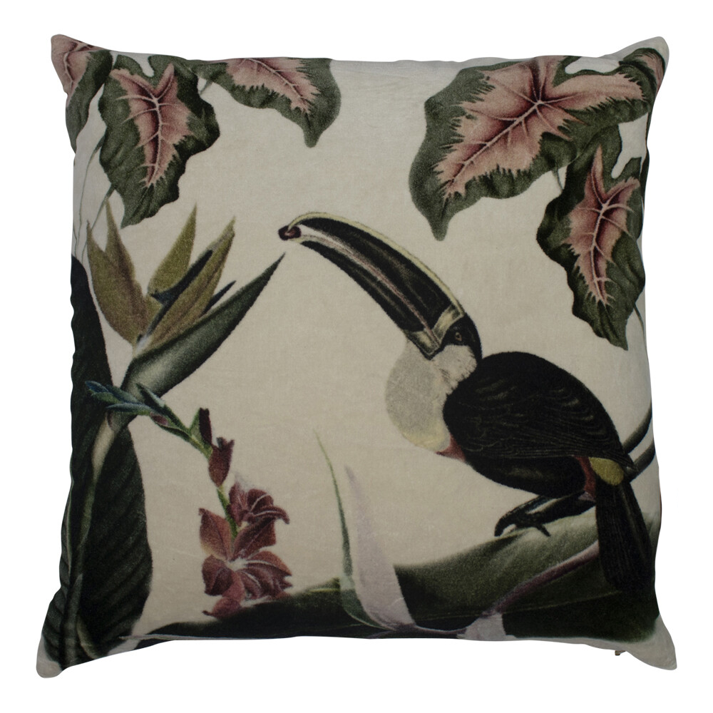 Terra Nomade 45 × 45cm Velvet Toucan Printed Cushion 