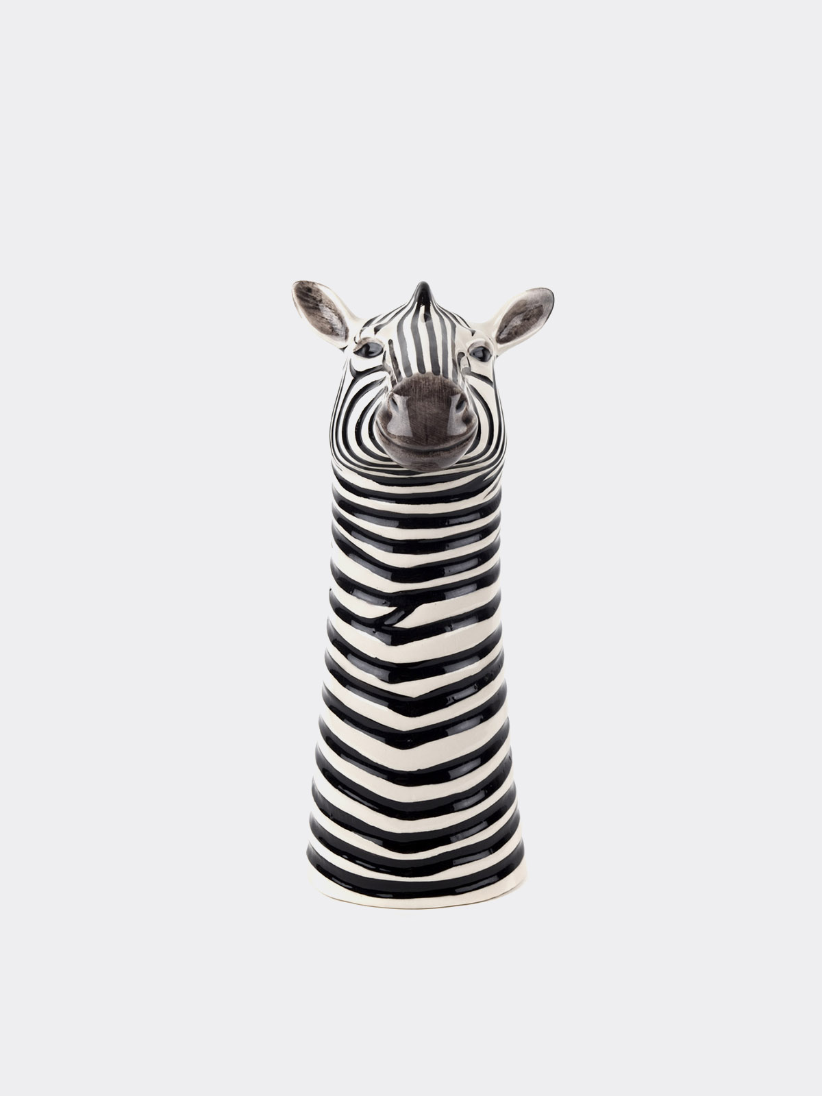Quail Ceramics Hand-painted Ceramic Zebra Flower Vase