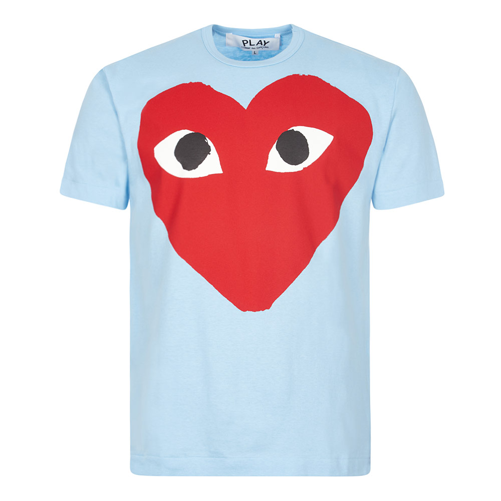 Comme Des Garcons Play Big Heart Logo T-Shirt - Blue