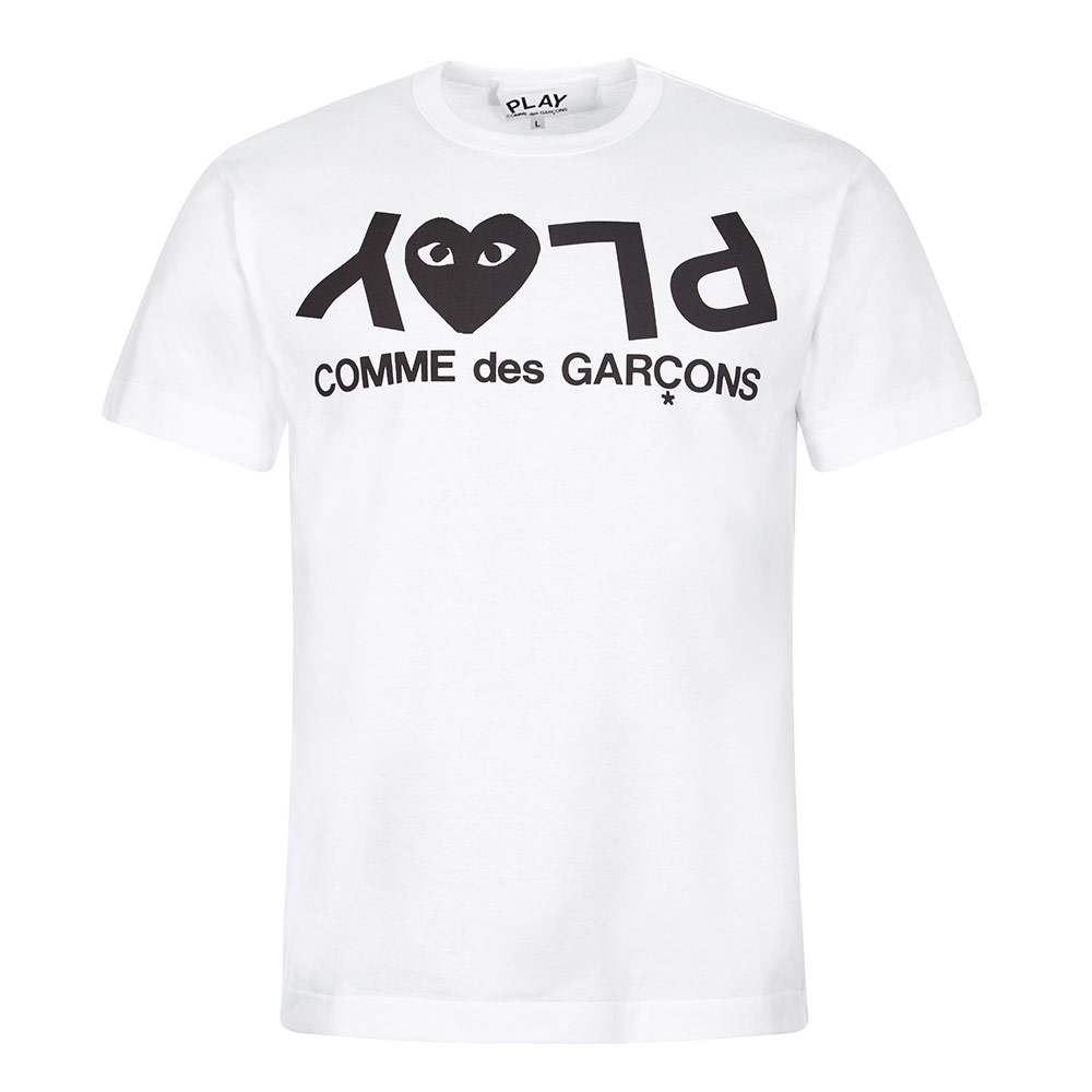 Comme Des Garcons Play Reverse Logo T-Shirt - White