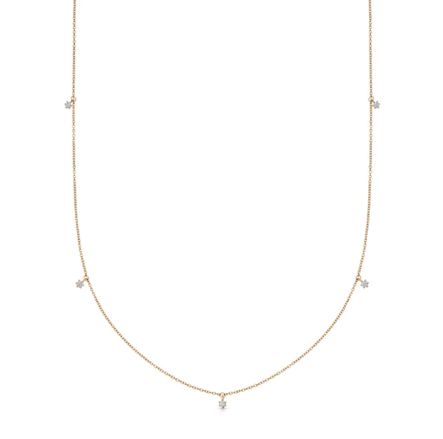 Astley Clarke Solid Gold Diamond Station Necklace