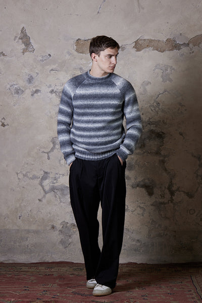 Daniele Fiesoli Alpaca Stripe Fade Sweatshirt Grey/White