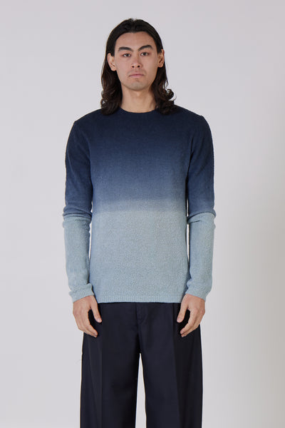 Daniele Fiesoli Boiled Wool Faded Effect Sweatshirt Blue