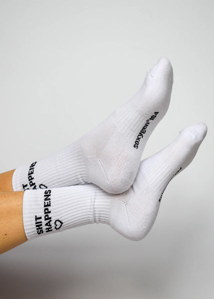 Soxygen Socks Shit Happens - White One Size Socks