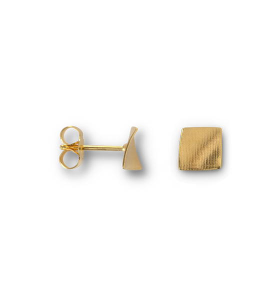 Kei Tominaga Gold Stud Earrings, Curved Square