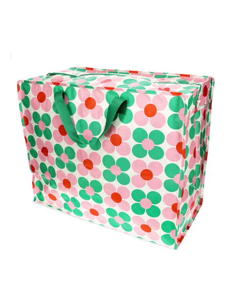 Rex London Pink & Green Daisy Jumbo Storage Bag