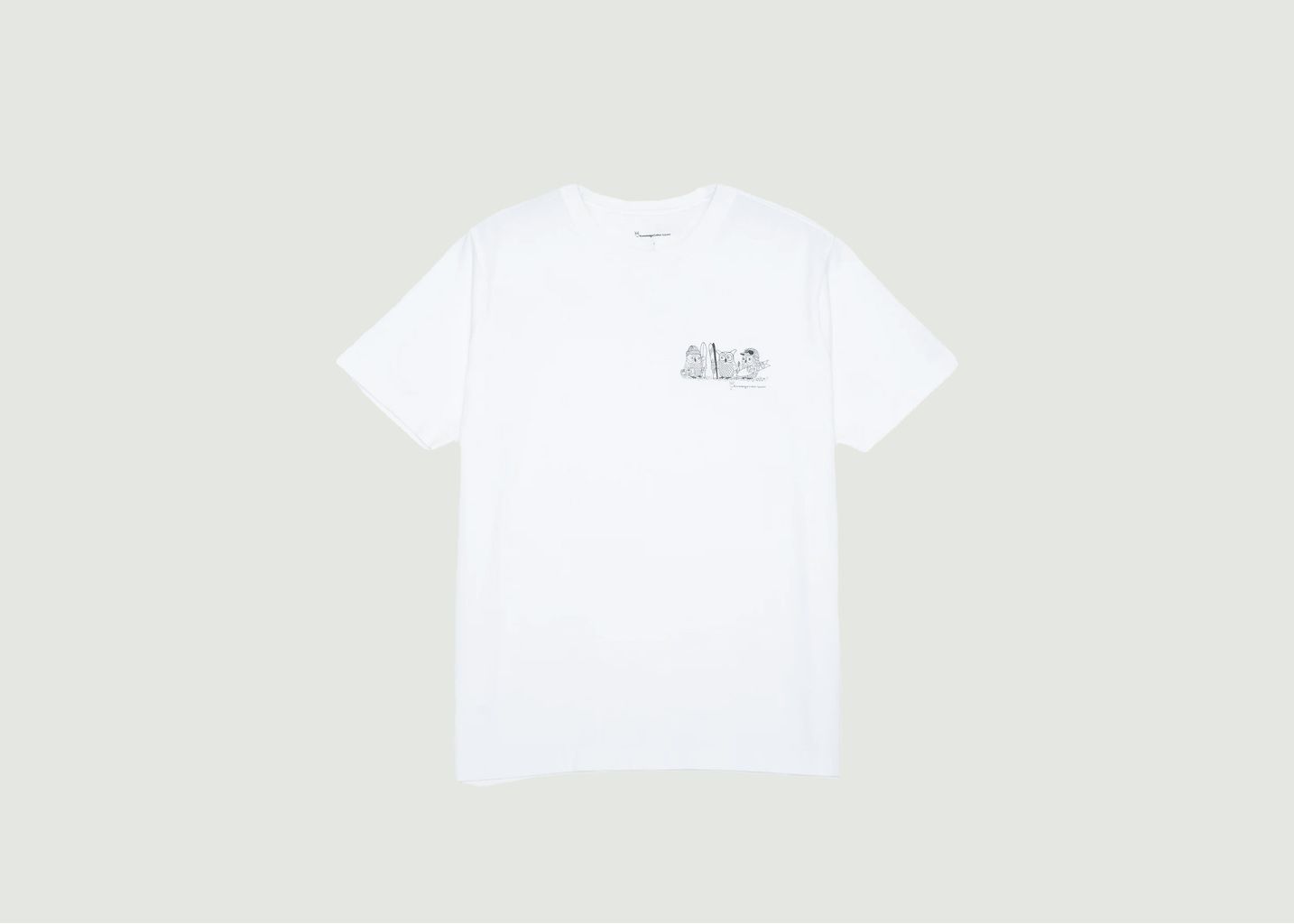 Knowledge Cotton Apparel  Straight T-shirt With Logo Print