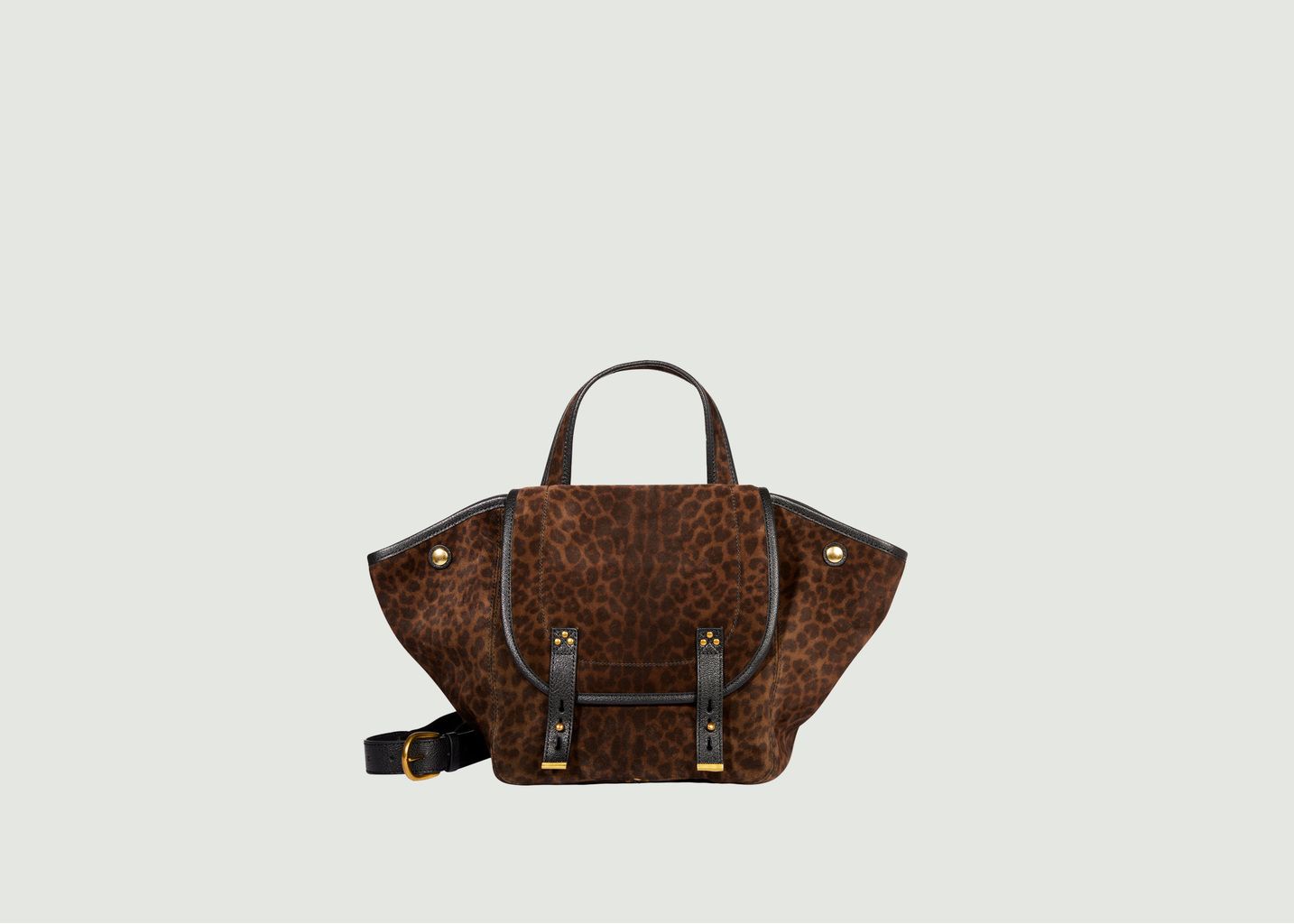 Jerome Dreyfuss Leopard Pattern Leather Tote Bag Stan Panier M
