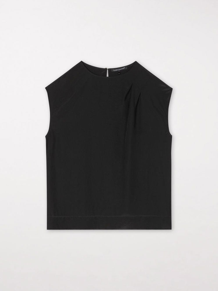 Luisa Cerano Techno Silk Top Deep Black