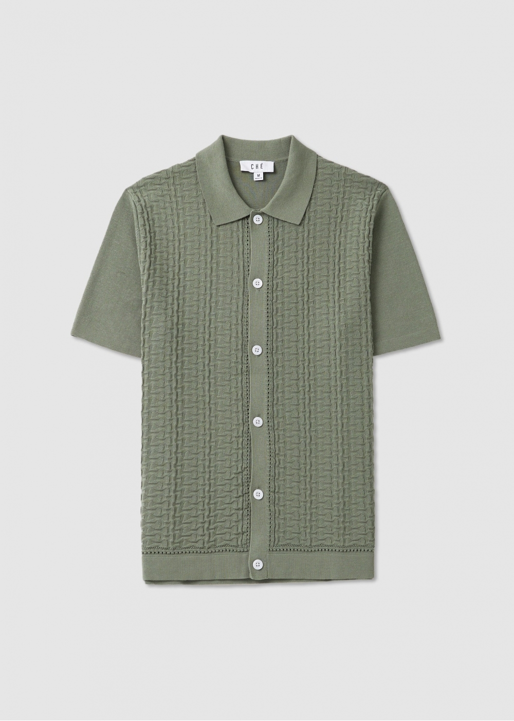 Che Mens Links Knitted Shirt In Sage